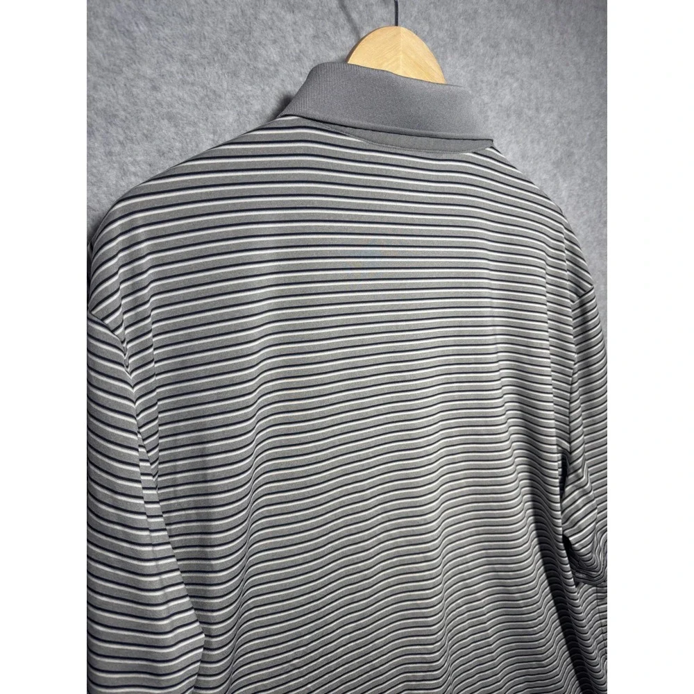 Polo Ralph Lauren Performance Shirt Mens XXL Gray Striped Golf Polo‎ Classic Fit